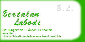bertalan labodi business card
